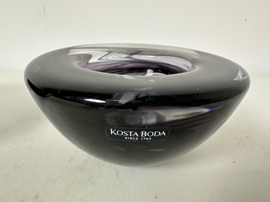 Three Swedish Anna Ehrner For Kosta Boda Art Glass Candle Votives 4.5'W [Photo 6]