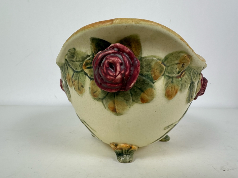 Vintage Weller Pottery Footed Centerpiece Bowl 10'W X 7'D X 4.25'H [Photo 6]