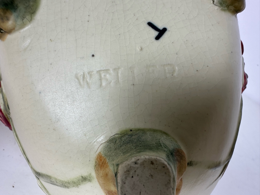 Vintage Weller Pottery Footed Centerpiece Bowl 10'W X 7'D X 4.25'H [Photo 7]