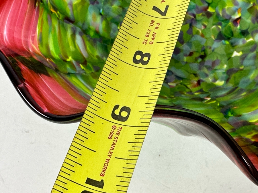 Signed Garcia Art Glass Bowl San Antonio, Texas 9.5'W X 4.5'H [Photo 8]