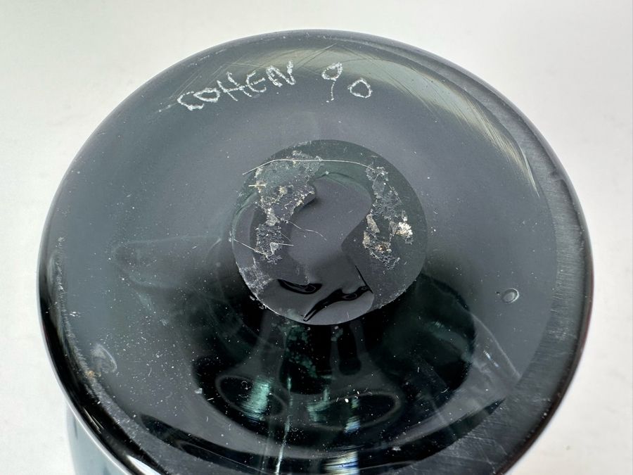 Signed Cohen Footed Art Glass Bowl 6.5'W X 6'H [Photo 7]