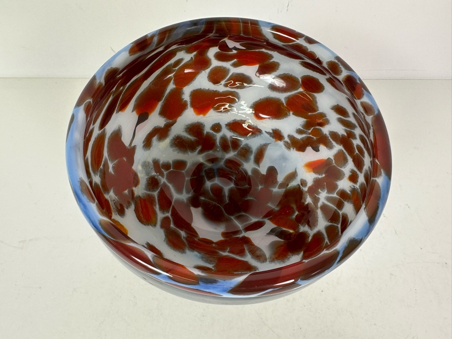Signed Cohen Footed Art Glass Bowl 6.5'W X 6'H [Photo 4]
