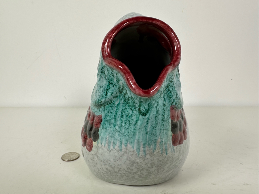 Vintage MCM Italian Hand Painted Ceramic Fish Pitcher 9'W X 8'H [Photo 4]