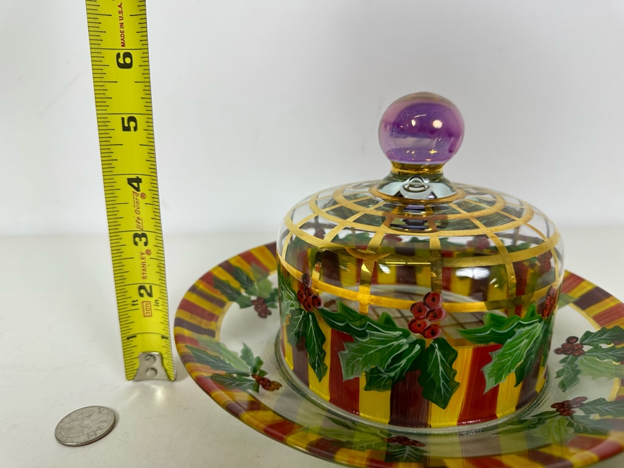 Hand Painted Mackenzie-Childs Glass - 4 Pieces [Photo 10]