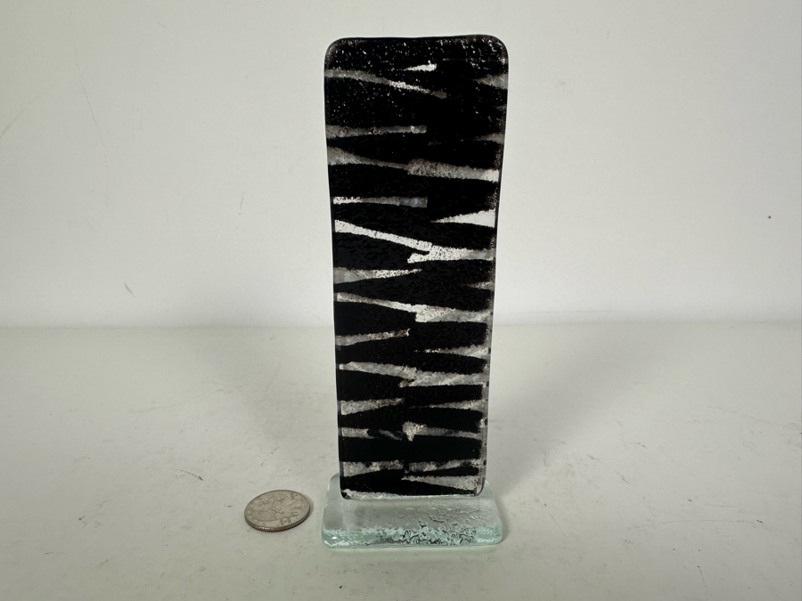 Artist Signed Maciej Habrat Standing Owl Art Glass Sculpture Krosno, Poland 6'H [Photo 2]