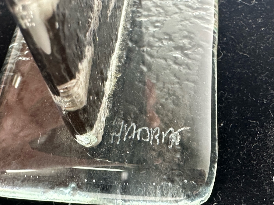 Artist Signed Maciej Habrat Standing Owl Art Glass Sculpture Krosno, Poland 6'H [Photo 4]