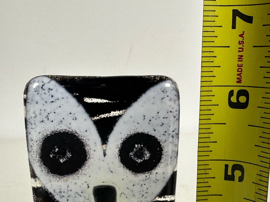 Artist Signed Maciej Habrat Standing Owl Art Glass Sculpture Krosno, Poland 6'H [Photo 5]