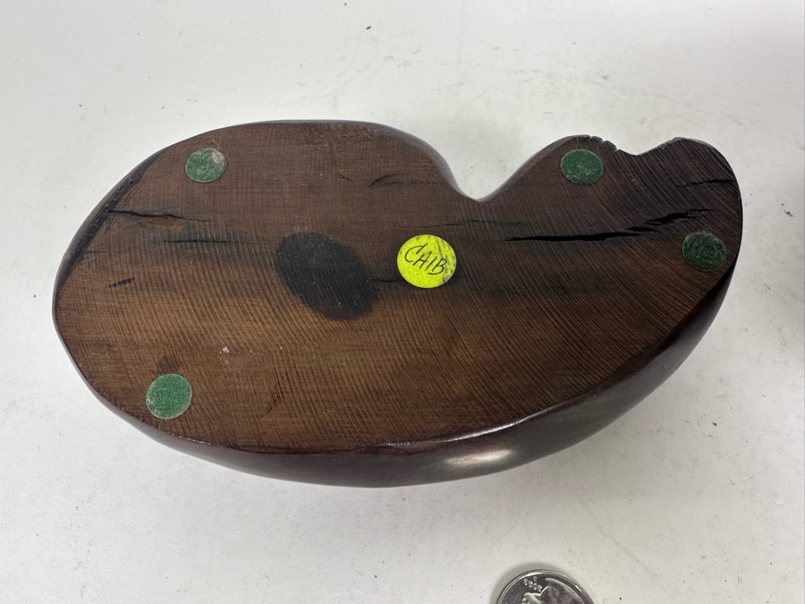 Pair Of Carved Wooden Cat Figurines 6.5'W [Photo 4]