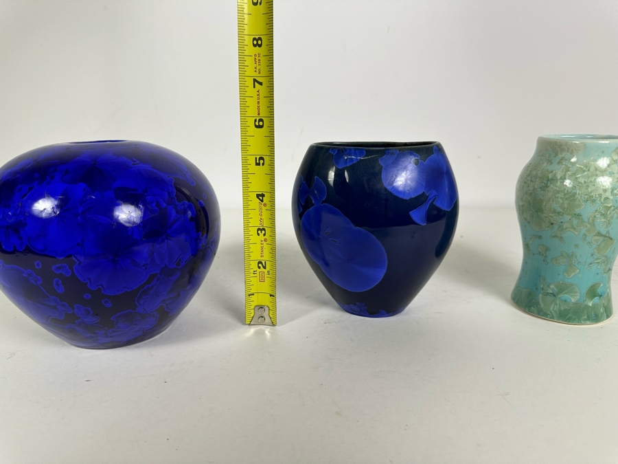 Three Signed Crystalline Art Pottery Vases 5.5'H [Photo 9]