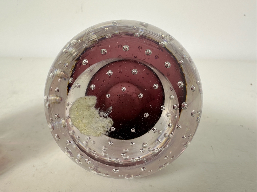 Pair Of Vintage Art Glass Perfume Bottles 4.5'H & 5.25'H [Photo 6]