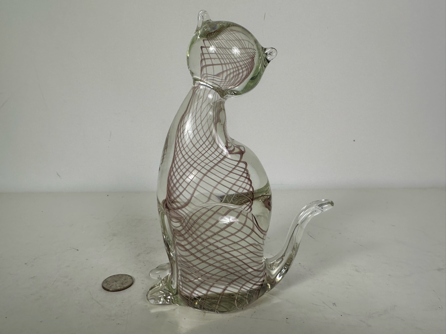 Vintage Lenox Glass Cat Sculpture 7.5'H [Photo 2]