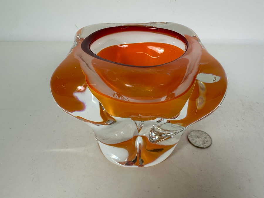 Vintage Chribaksa - Josef Hospodka Art Glass Sculptural Vase Czech Republic 4'H [Photo 2]