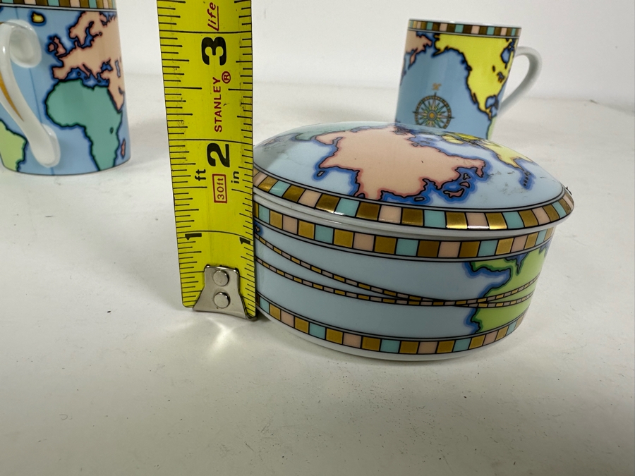 Tiffany & Co. Pair Of Coffee Cups & Lidded Porcelain Box 4'W X 2'H [Photo 7]