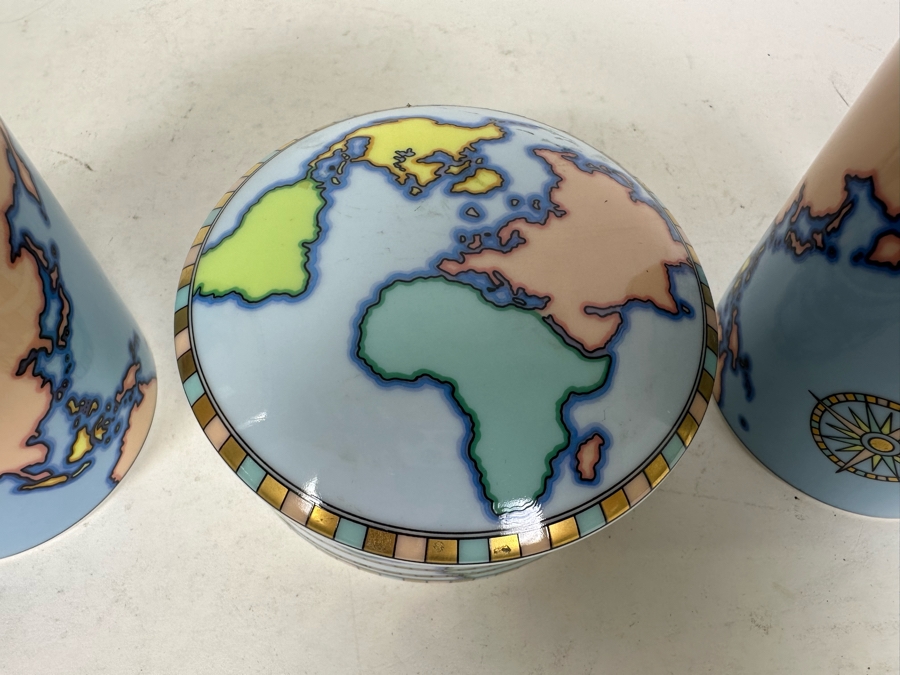 Tiffany & Co. Pair Of Coffee Cups & Lidded Porcelain Box 4'W X 2'H [Photo 2]