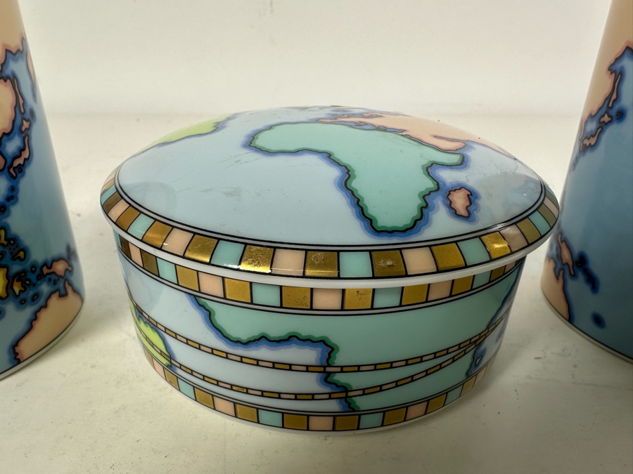 Tiffany & Co. Pair Of Coffee Cups & Lidded Porcelain Box 4'W X 2'H [Photo 3]