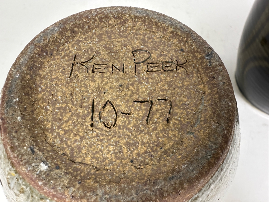 Pair Of Artist Signed Pottery Vases 6.5'H & 8.5'H [Photo 8]