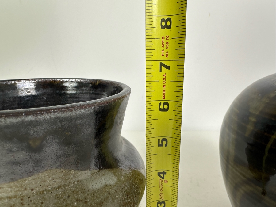 Pair Of Artist Signed Pottery Vases 6.5'H & 8.5'H [Photo 9]