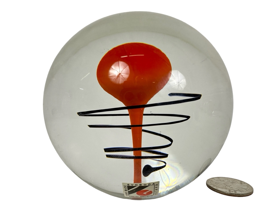 Handmade Jaroslav Svoboda Karlov Paperweight Czech Republic 4'H Retails $140 [Photo 1]