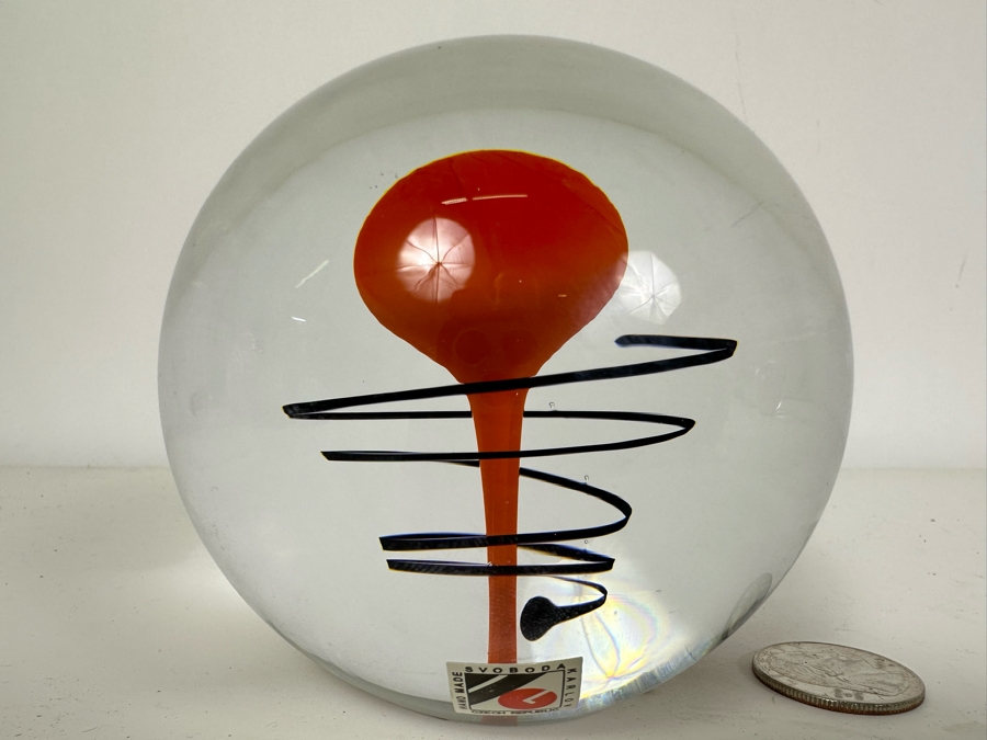 Handmade Jaroslav Svoboda Karlov Paperweight Czech Republic 4'H Retails $140 [Photo 3]