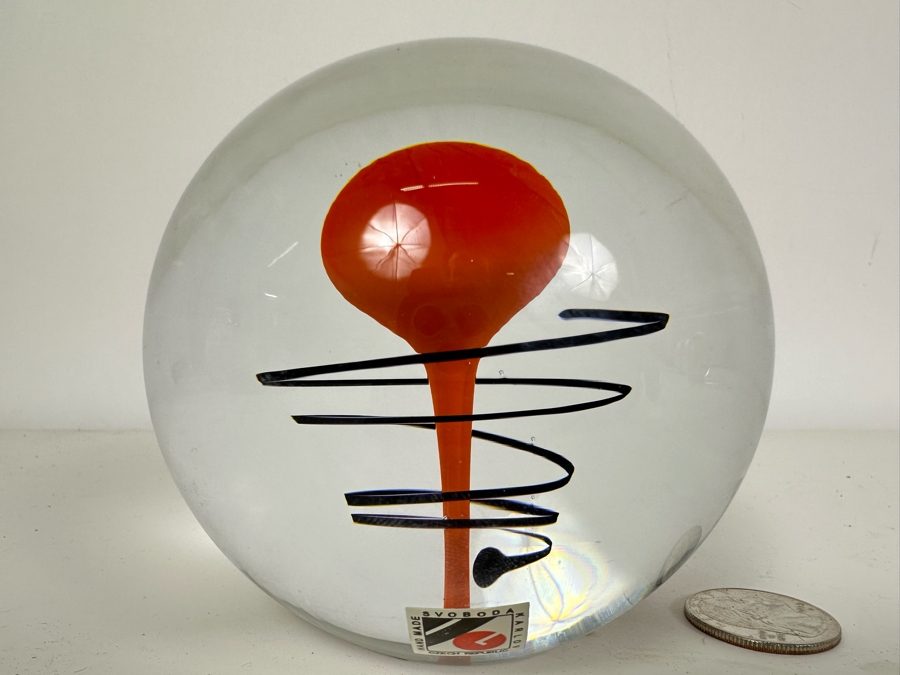 Handmade Jaroslav Svoboda Karlov Paperweight Czech Republic 4'H Retails $140 [Photo 2]