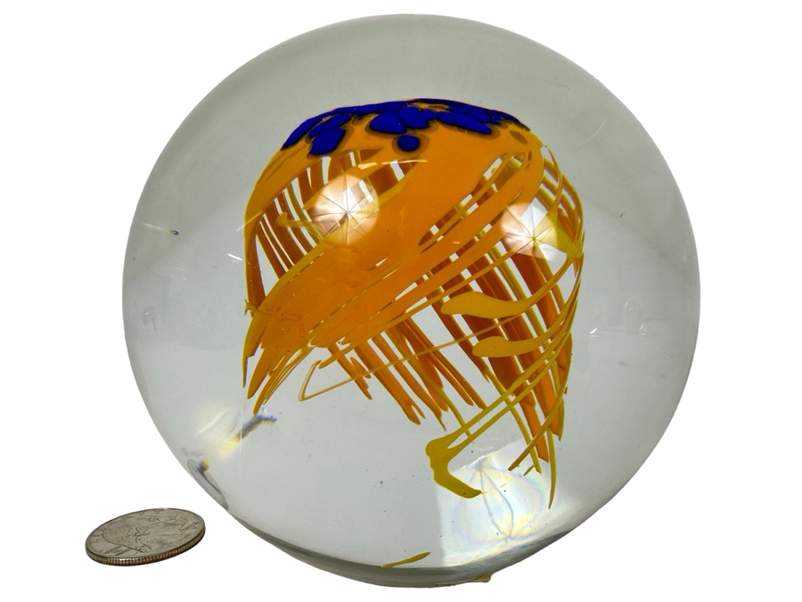 Handmade Jaroslav Svoboda Karlov Paperweight Czech Republic 4'H Retails $140	 [Photo 1]