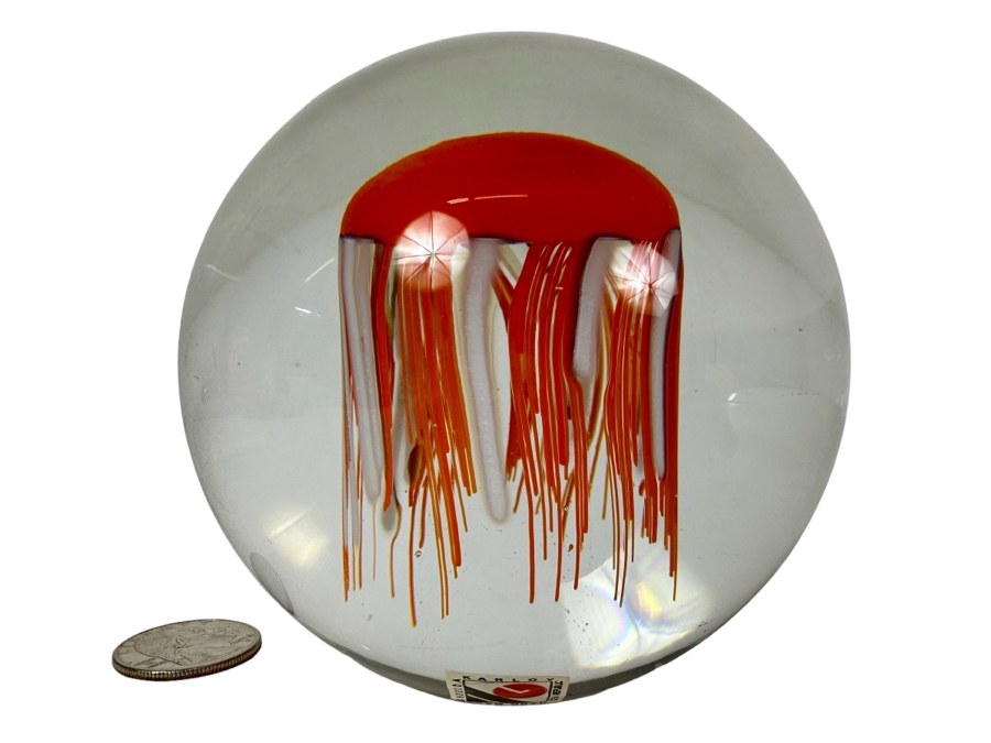 Handmade Jaroslav Svoboda Karlov Paperweight Czech Republic 4'H Retails $140	 [Photo 1]