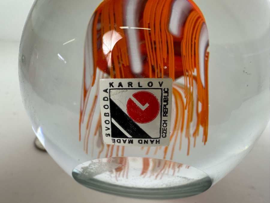 Handmade Jaroslav Svoboda Karlov Paperweight Czech Republic 4'H Retails $140	 [Photo 4]