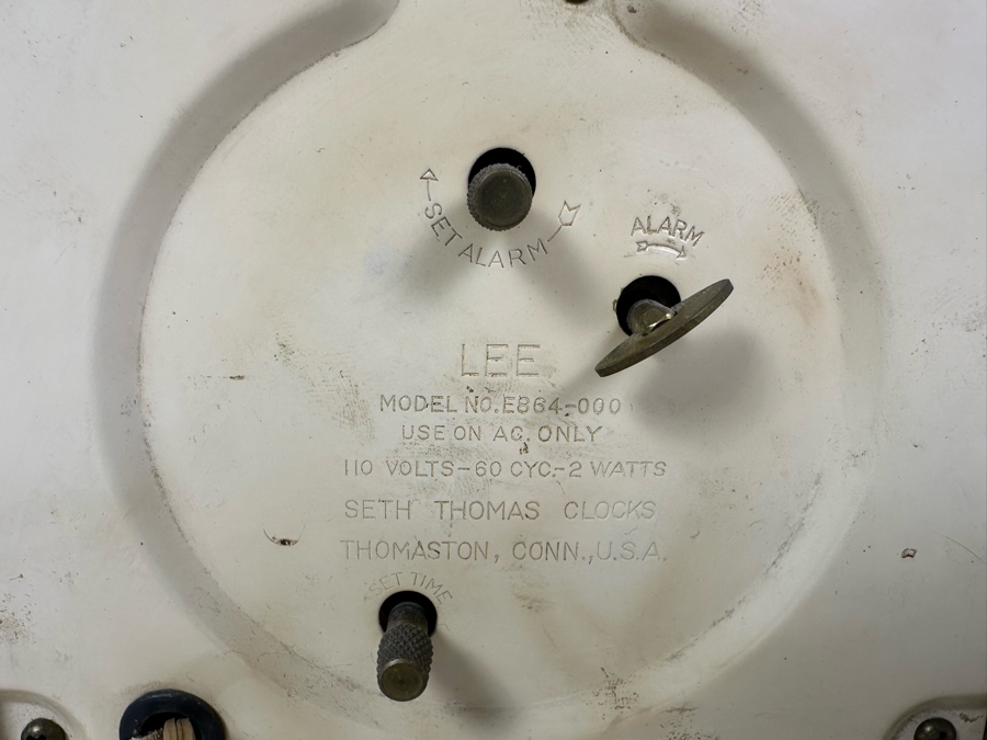 Vintage Seth Thomas Electric Alarm Clock Lee Model No. E864-000 5'H [Photo 3]