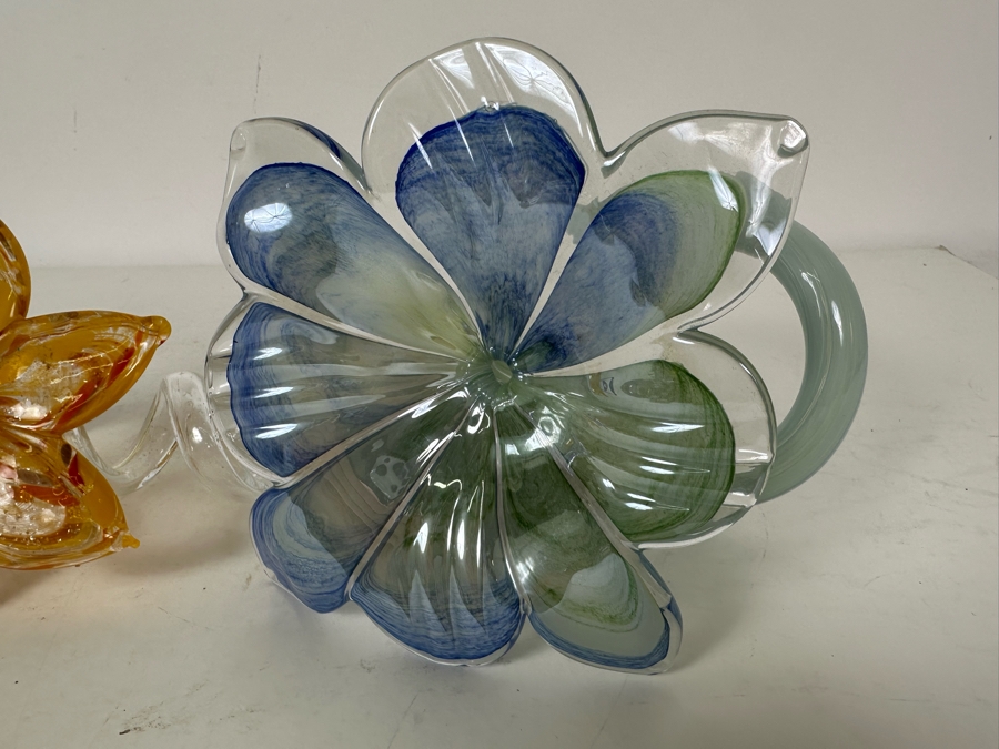 Vintage Italian Murano Glass Hand Blown Art Glass Flower Sculptures [Photo 4]