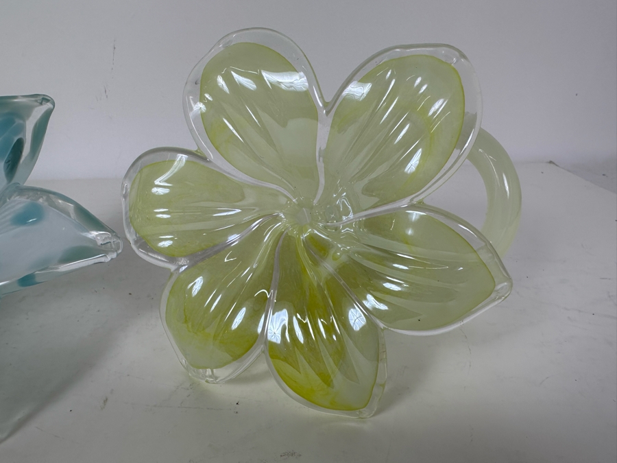 Vintage Italian Murano Glass Hand Blown Art Glass Flower Sculptures [Photo 4]