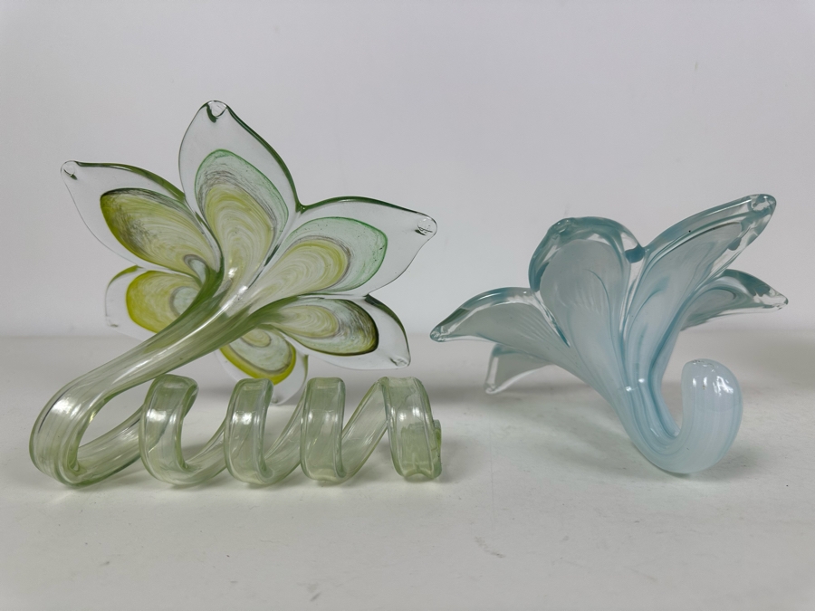 Rare Murano Blown Glass Flower saving Artwork NWT