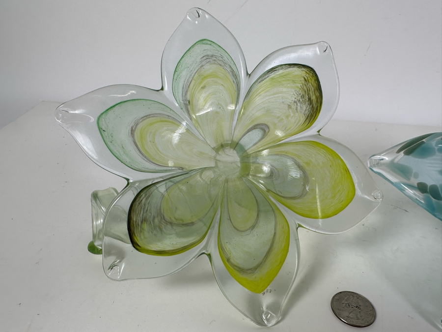 Vintage Italian Murano Glass Hand Blown Art Glass Flower Sculptures [Photo 3]