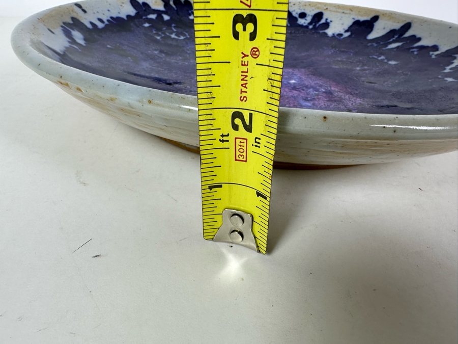 Stunning Signed Chinese Porcelain Dish With Brilliant Cosmic Purples 12.5'R X 2'H [Photo 10]