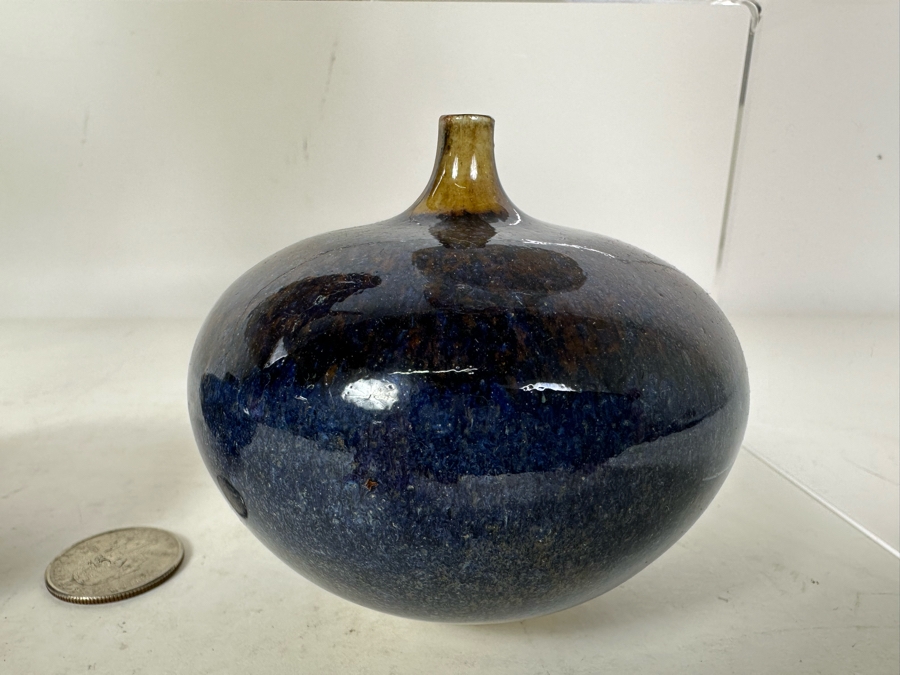 Four Signed Glazed Pottery Vases - Tallest Is 7.5'H [Photo 3]