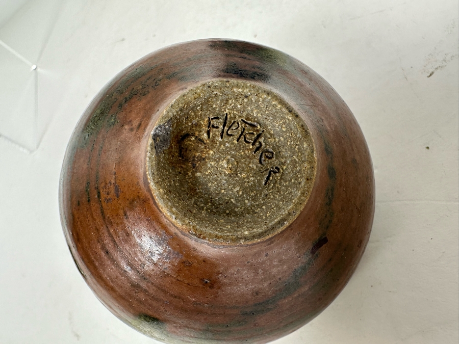 Four Signed Glazed Pottery Vases - Tallest Is 7.5'H [Photo 6]