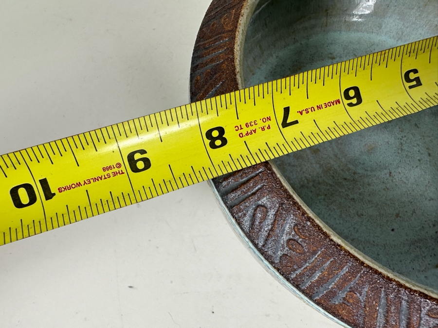 Vintage Signed Studio Pottery Footed Centerpiece Bowl 8'W X 4'H [Photo 9]