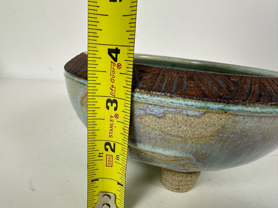 Vintage Signed Studio Pottery Footed Centerpiece Bowl 8'W X 4'H [Photo 10]