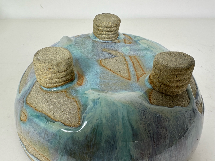 Vintage Signed Studio Pottery Footed Centerpiece Bowl 8'W X 4'H [Photo 7]