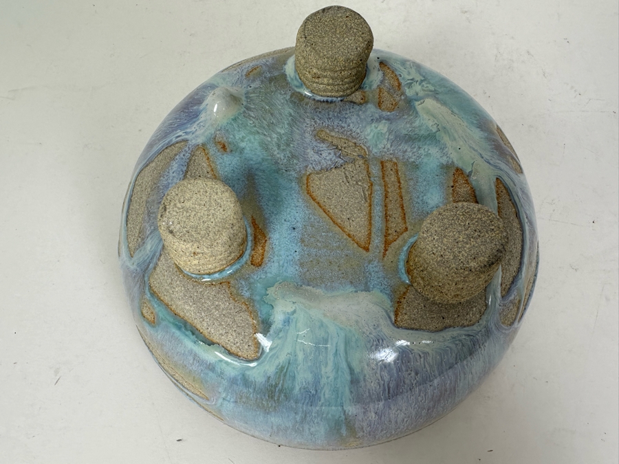 Vintage Signed Studio Pottery Footed Centerpiece Bowl 8'W X 4'H [Photo 8]