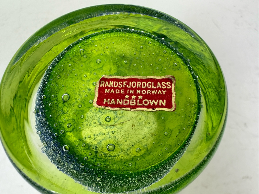 Vintage Handblown Art Glass Vase Randsfjord Glass Made In Norway [Photo 5]