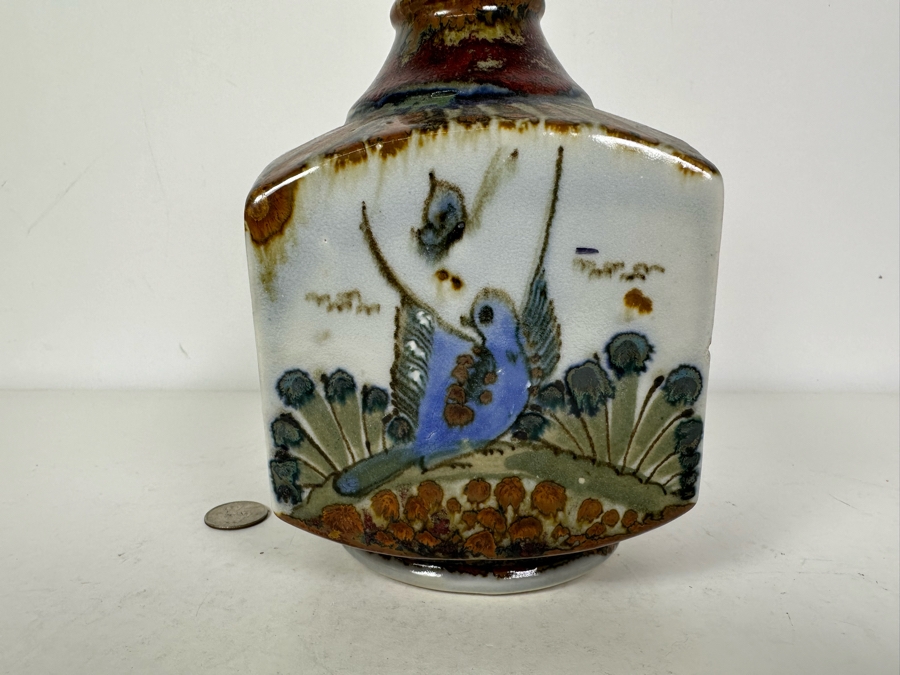 Hand Painted Mexican Pottery Vase 9'H [Photo 4]