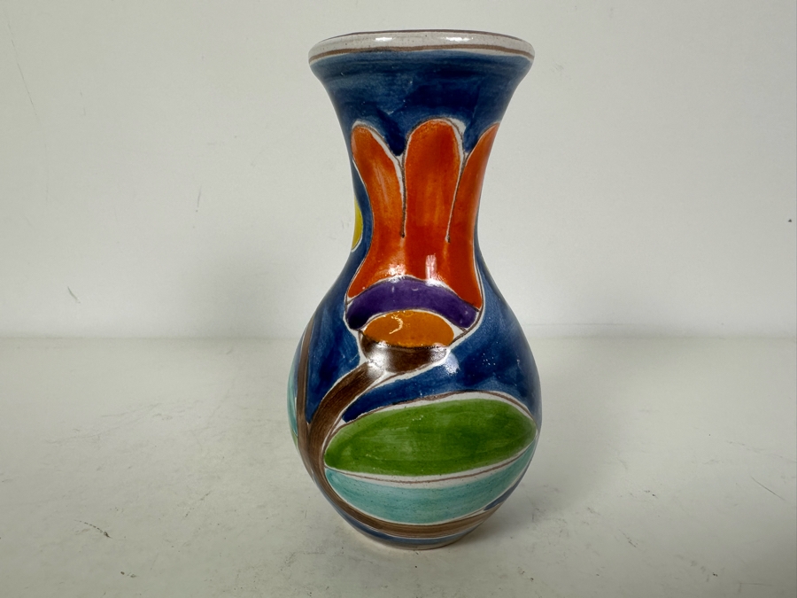 Vintage Italian Hand Painted Pair Of Dishes And Vase 6' [Photo 4]