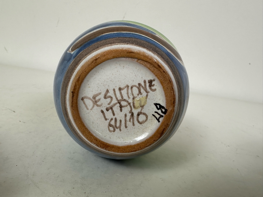 Vintage Italian Hand Painted Pair Of Dishes And Vase 6' [Photo 6]