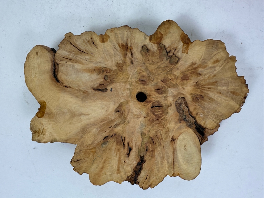 Pair Of Signed Wooden Art Boxes 3'H & 5'H And Vintage Turned Burl Bowl 8.5'W [Photo 18]