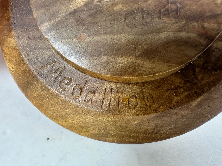 Pair Of Signed Wooden Art Boxes 3'H & 5'H And Vintage Turned Burl Bowl 8.5'W [Photo 6]