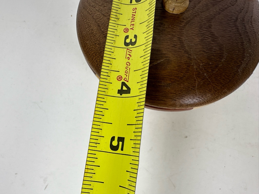 Pair Of Signed Wooden Art Boxes 3'H & 5'H And Vintage Turned Burl Bowl 8.5'W [Photo 12]