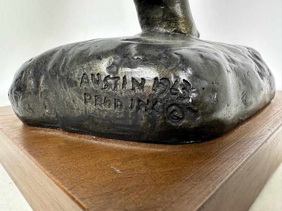 Vintage 1963 Austin Productions Inc Plaster Nude Female Dancer Sculpture On Wooden Base 22.5'H [Photo 3]