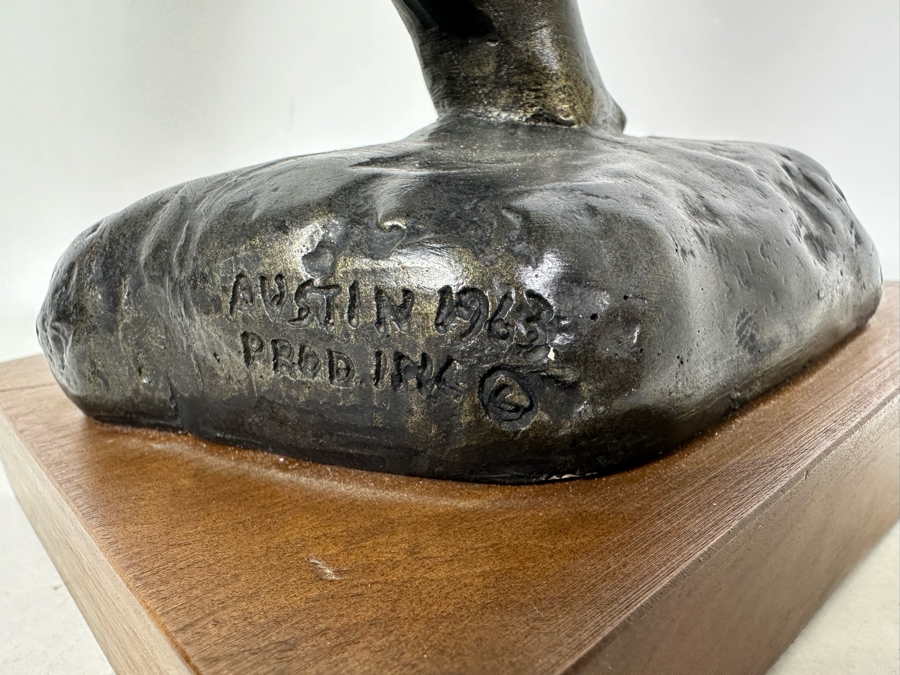 Vintage 1963 Austin Productions Inc Plaster Nude Female Dancer Sculpture On Wooden Base 22.5'H [Photo 4]