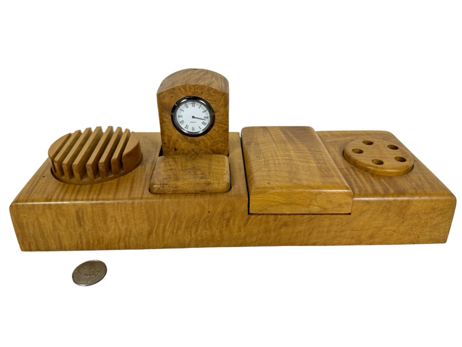 Michael Elkan Studio Wooden Desk Set Valet 13.5'W X 4.5'D X 4.5'H