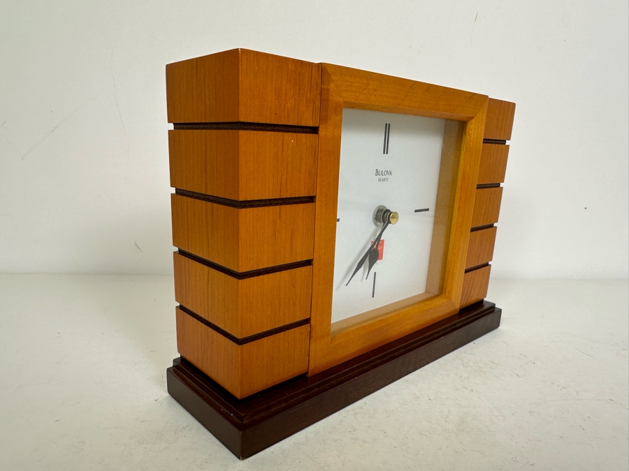 Bulova Frank Lloyd Wright Design Mantle Clock With Box